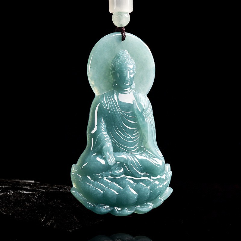 Women'S Accessories - Natural Burmese Jadeite Buddha Pendant Necklace