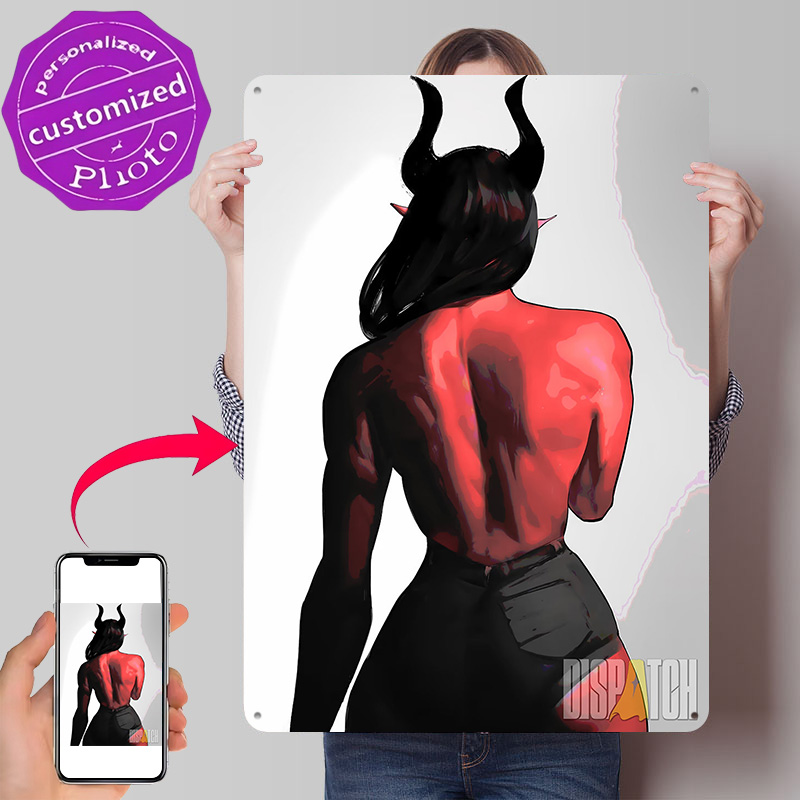 Women Accessories Poster - Red-skinned Demon Woman Back View Personalized