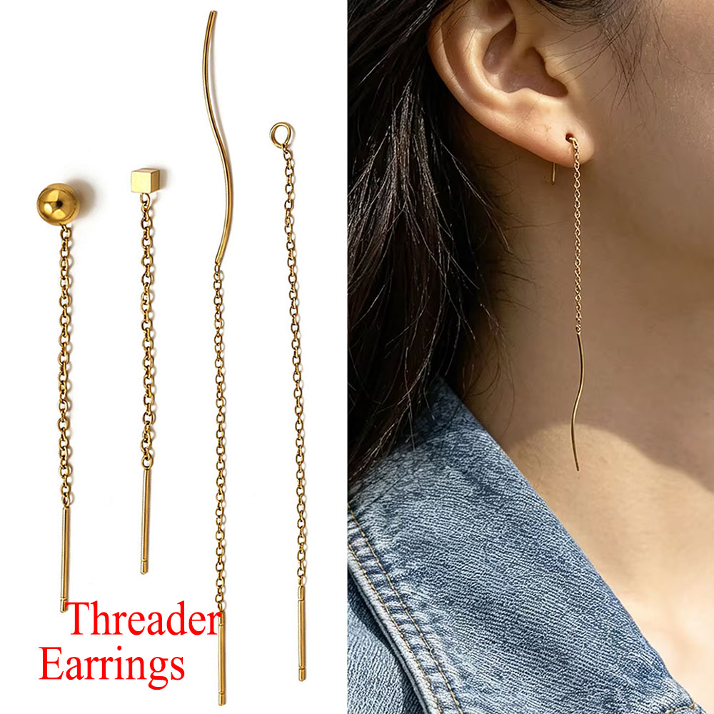 Women Accessories Gift Set - 10pcs Stainless Steel Long Ear Line