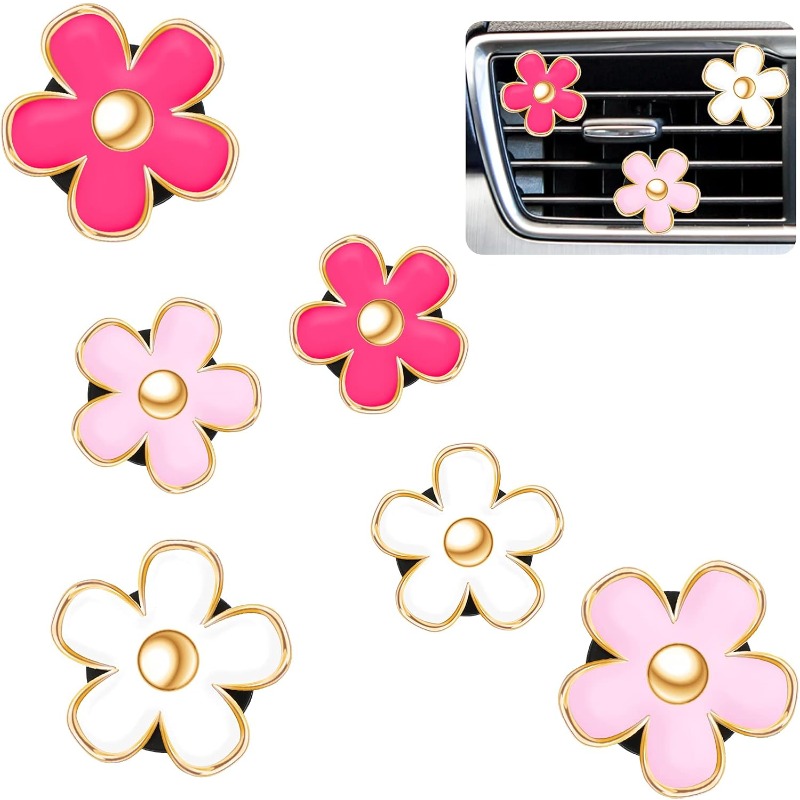 Women Accessories Outlet - 6PCS Daisy Flower Air Vent Clip