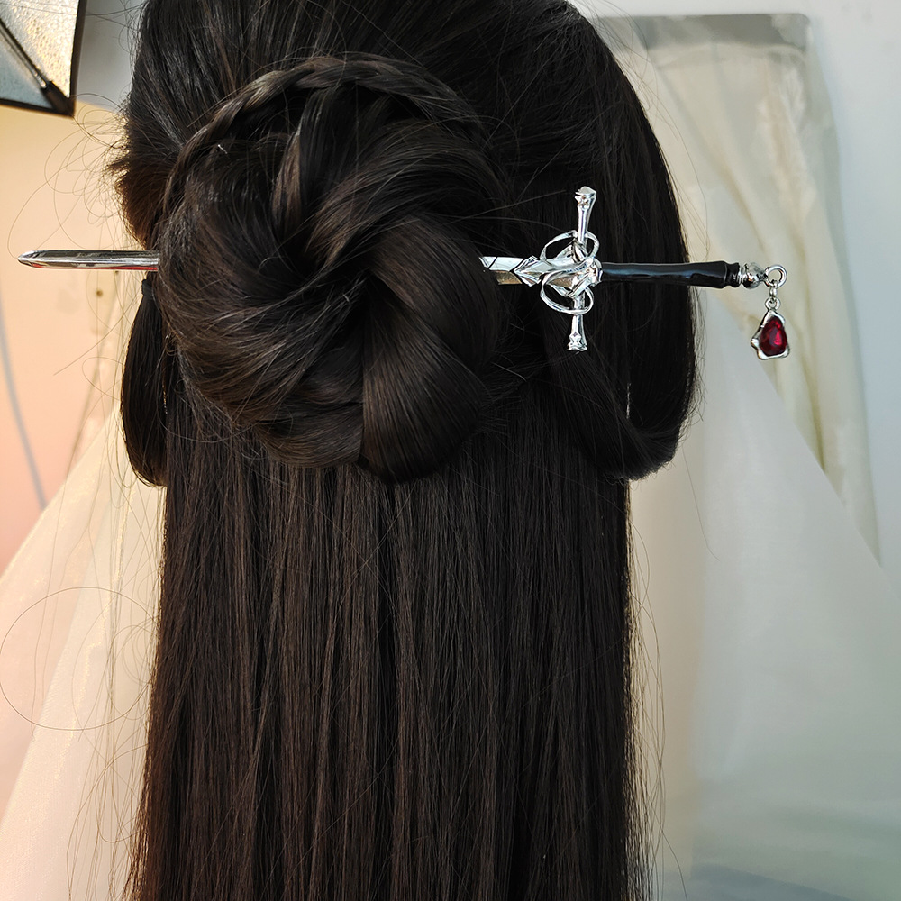 Pearl Hair Pin - Chinese Sword Shaped Hair Stick Vintage
