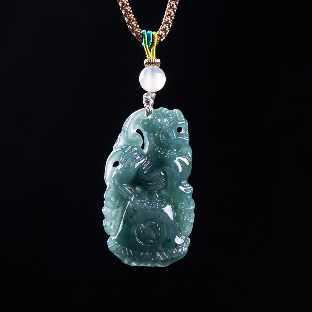 Women'S Accessories - Burmese Jadeite Pixiu Pendant Designer Gemstone