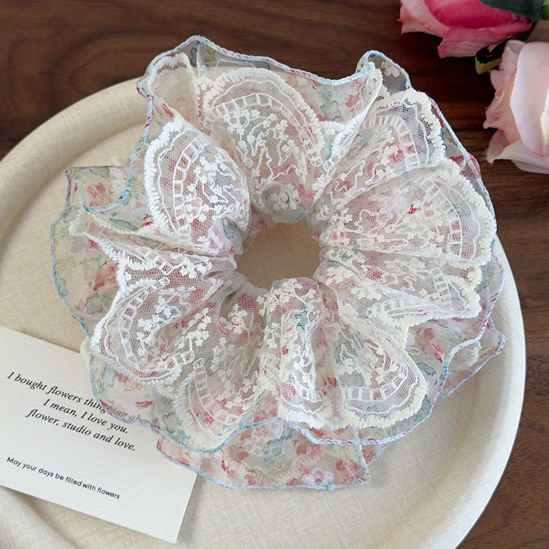 Women Accessories Shop Design - Pink and Green Floral Lace Trim