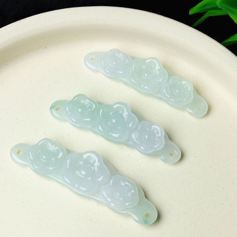 Women'S Accessories - 1pc Natural Jadeite Emerald Flower Hand