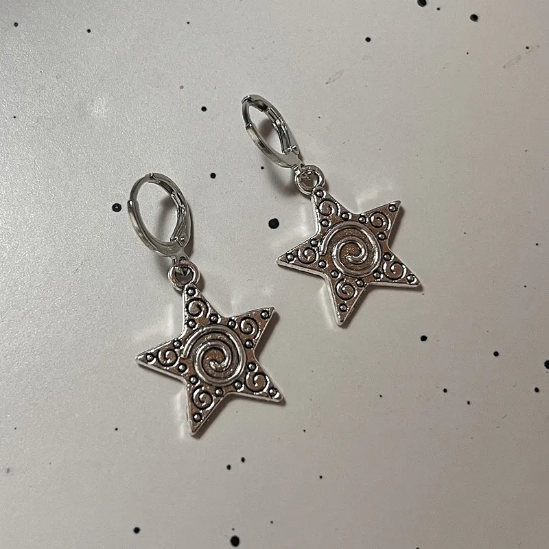 Women'S Emo Accessories - Vintage Goth Silver Color Spiral Vortex