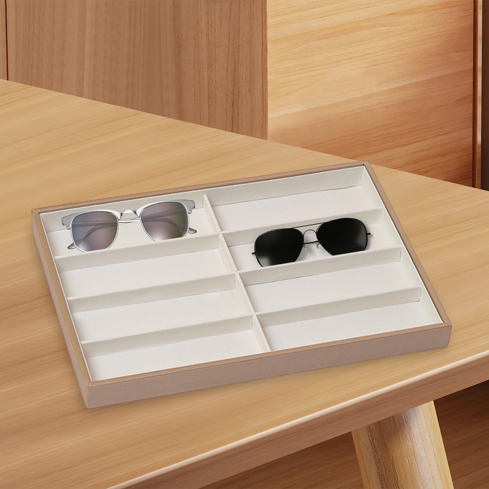 Women Accessories Store - PU Leather Sunglasses Organizer Box with