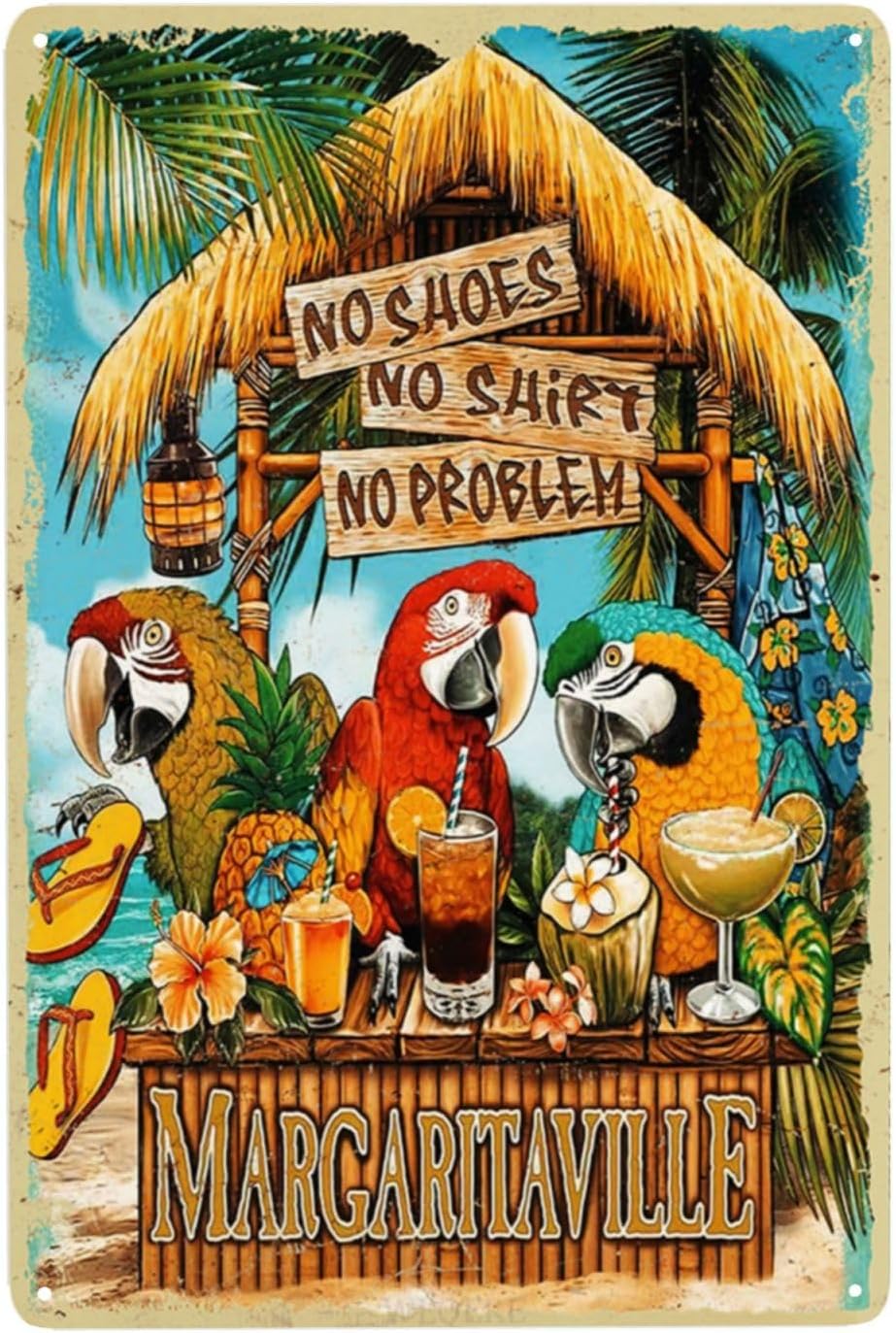 Women Accessories Poster - No Shoes Shirt Problem Vintage Metal