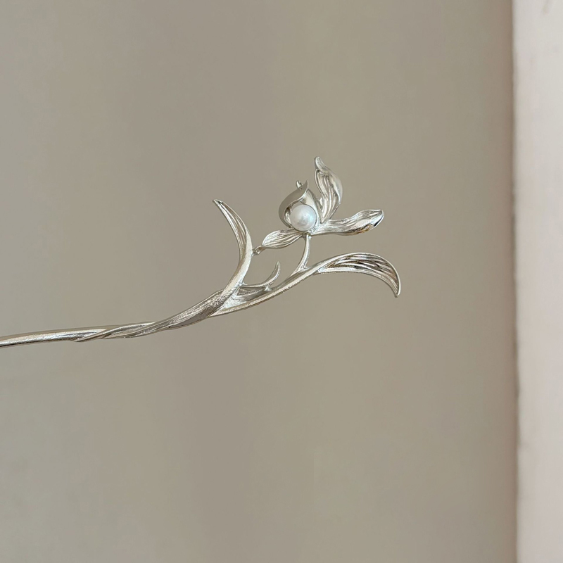 Women Accessories Shop - New Chinese Style Silver Orchid Hairpin