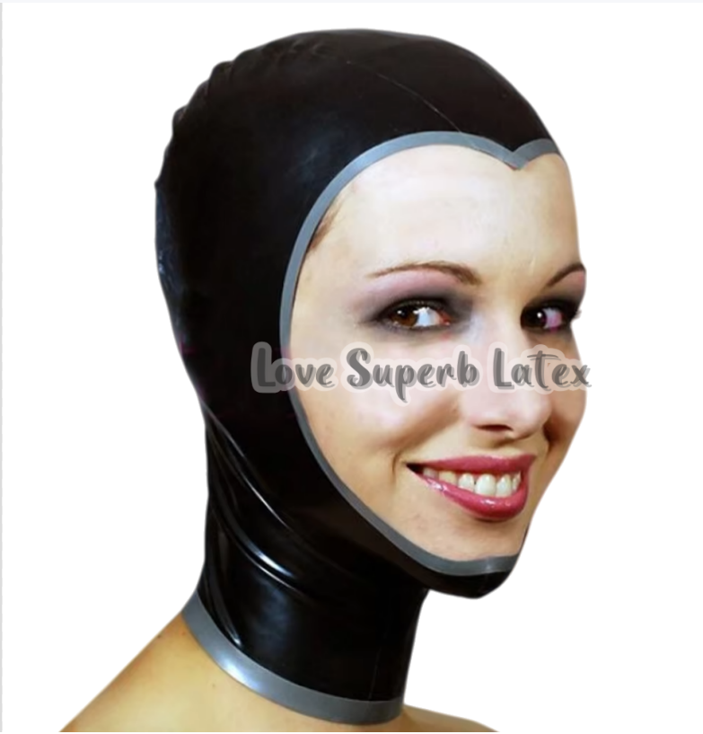 Women'S Red Accessories - Red Latex Hood Women Gummi Rubber