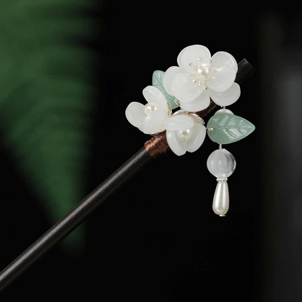 Pearl Hair Pin - Retro Flower Hairpin With Pearl Sandalwood