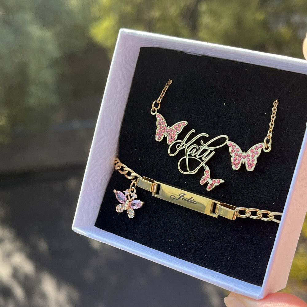 DUOYING Custom Pink Butterfly  - đánh giá và giá Women Accessories Gift Set