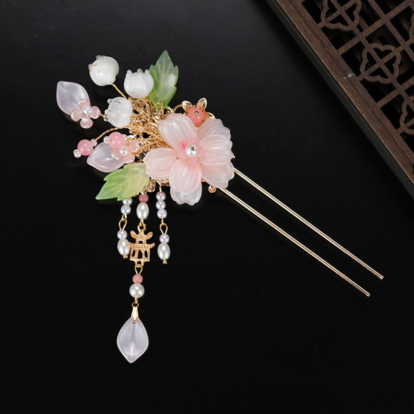 Elegant Pink Flower Hairpins R - đánh giá và giá Pearl Hair Pin