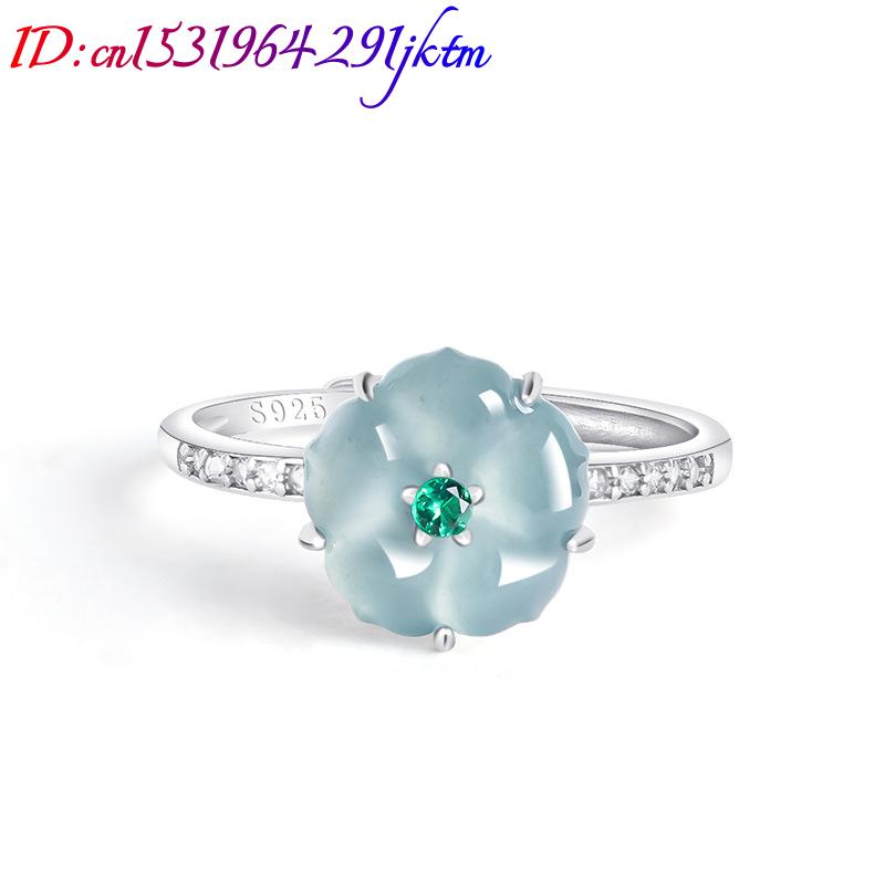 Blue Burmese Jadeite Flower Ri - đánh giá và giá Women'S Accessories