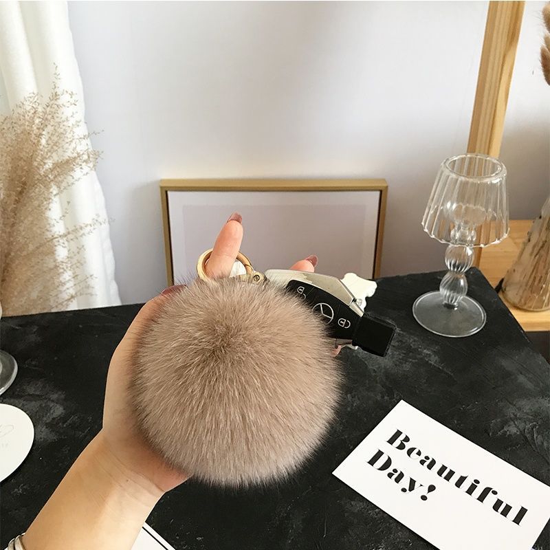2024 Fluffy Real Fox Fur Ball  - đánh giá và giá Women'S Emo Accessories