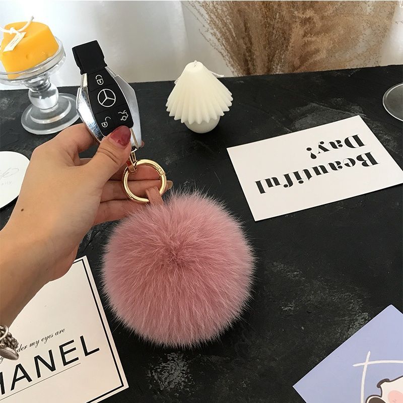 2024 Fluffy Real Fox Fur Ball  - đánh giá và giá Women'S Emo Accessories