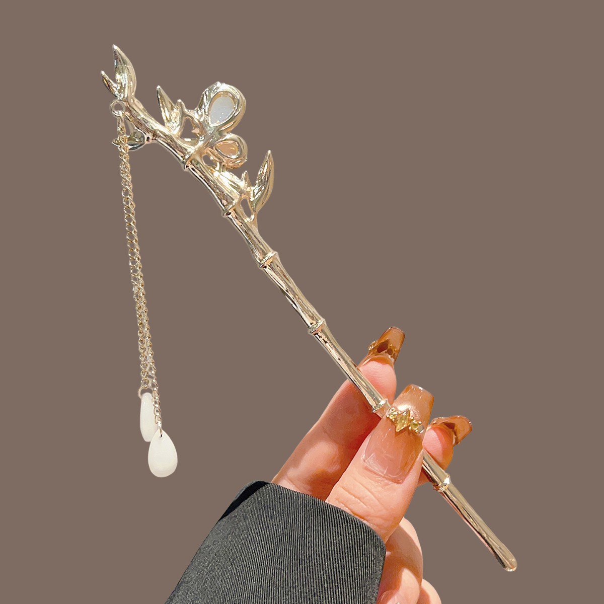Green Bamboo Tassel Hair Stick - đánh giá và giá Pearl Hair Pin