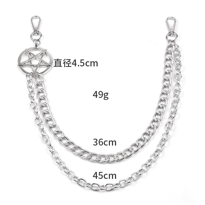 Punk Metal Chain Pentagram Key - đánh giá và giá Women'S Emo Accessories