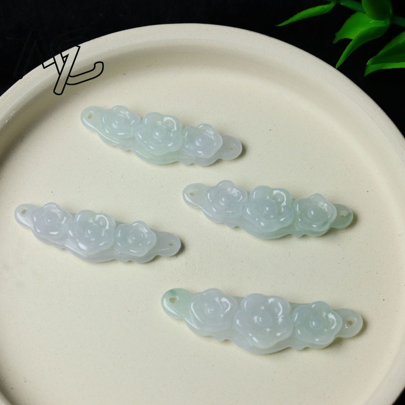 1pc Natural Jadeite Emerald Fl - đánh giá và giá Women'S Accessories