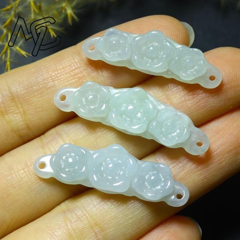 1pc Natural Jadeite Emerald Fl - đánh giá và giá Women'S Accessories