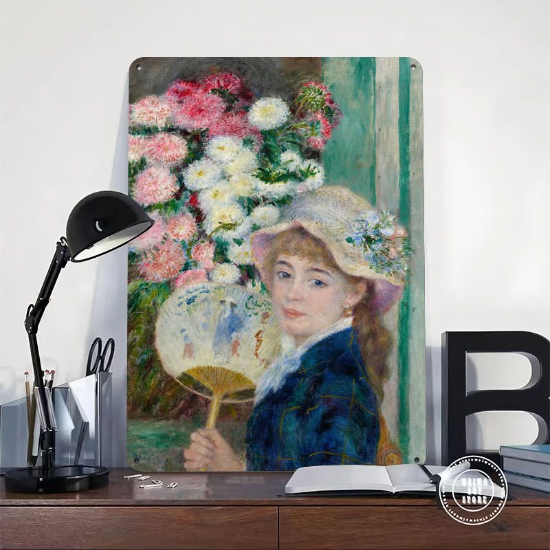 Young Woman With Fan and Flowe - đánh giá và giá Women Accessories Poster