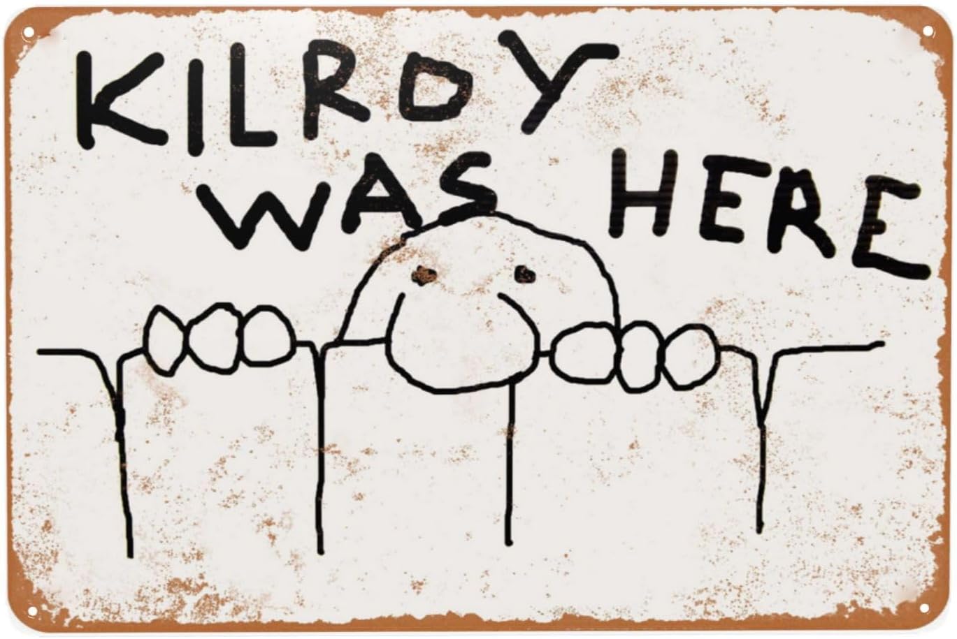 Vintage Metal Sign, Kilroy Was - đánh giá và giá Women Accessories Poster