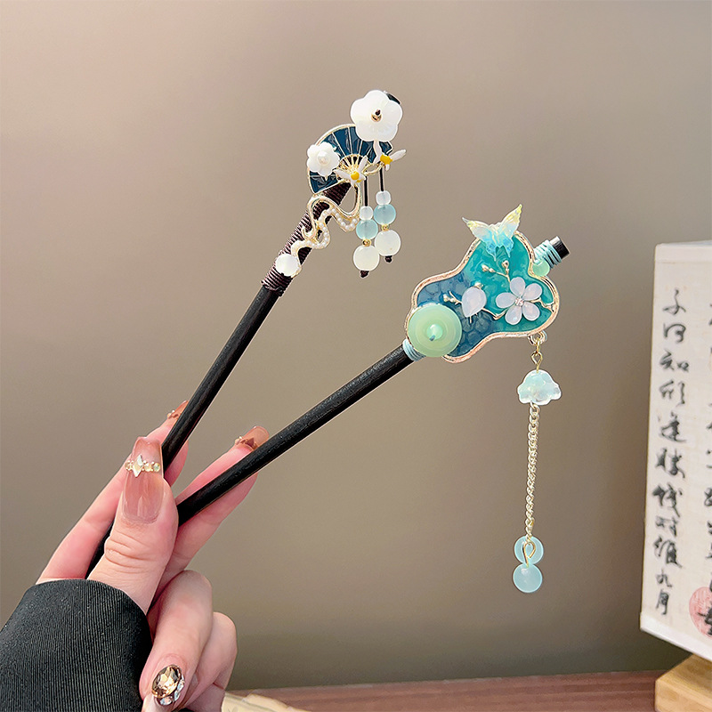 Classic Tassel Hair Stick Blac - đánh giá và giá Pearl Hair Pin