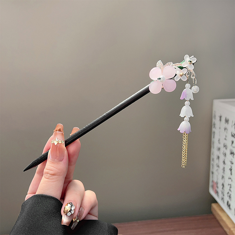 Classic Tassel Hair Stick Blac - đánh giá và giá Pearl Hair Pin