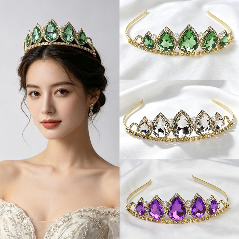 Green Water Drop Rhinestone Cr - đánh giá và giá Women'S Vintage Accessories
