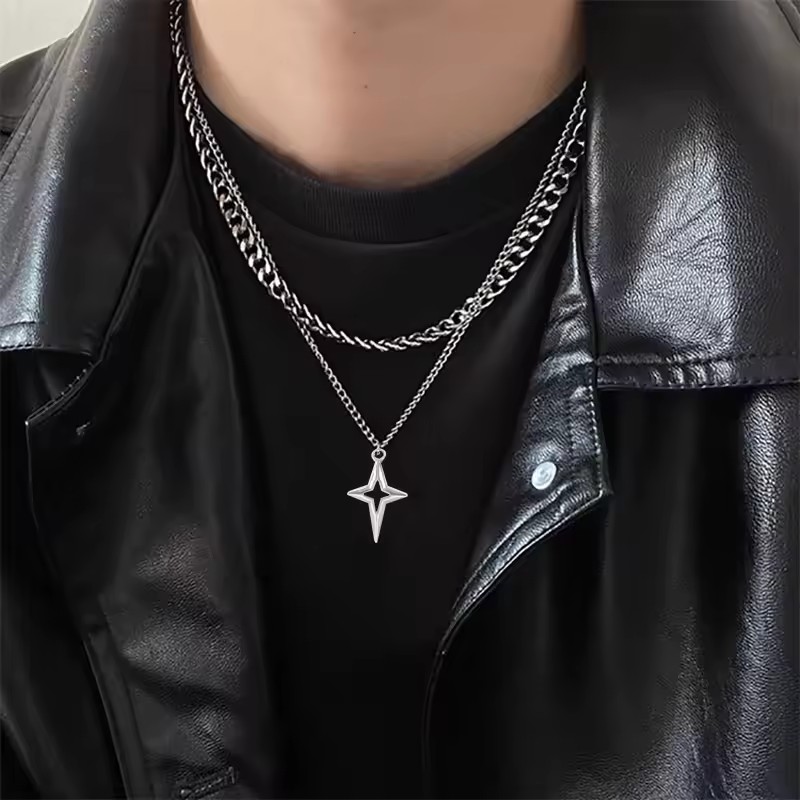Gothic Black Cross Star Pendan - đánh giá và giá Women'S Emo Accessories